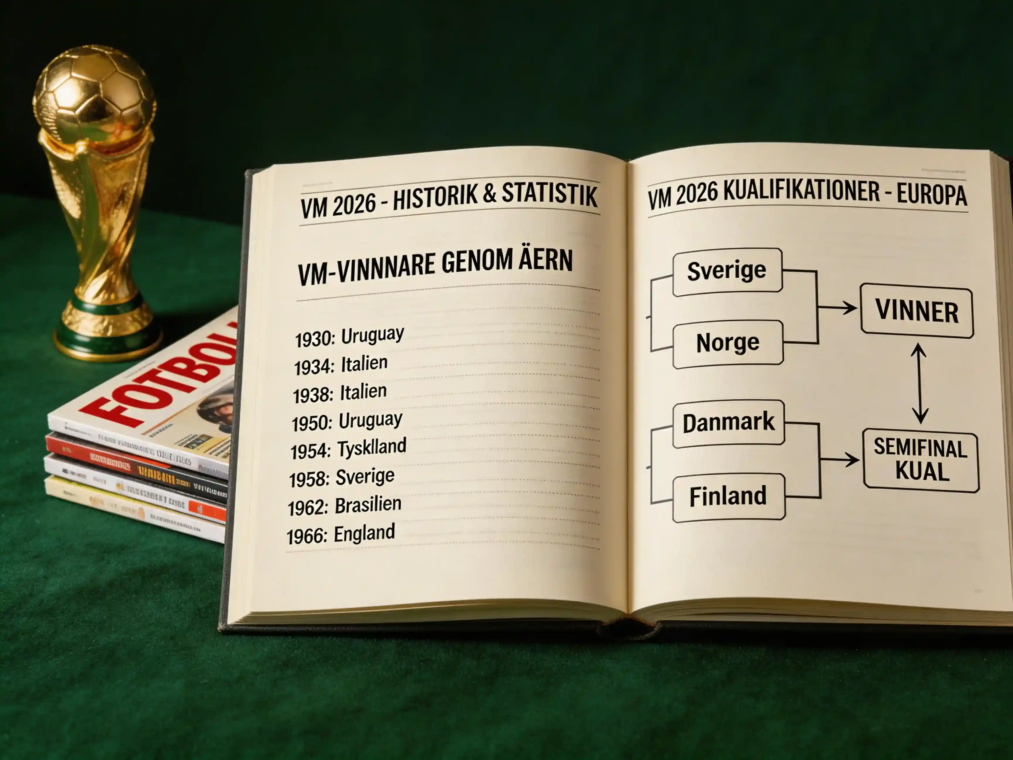 Historisk översikt av VM-prognoser jämförda med faktiska resultat
