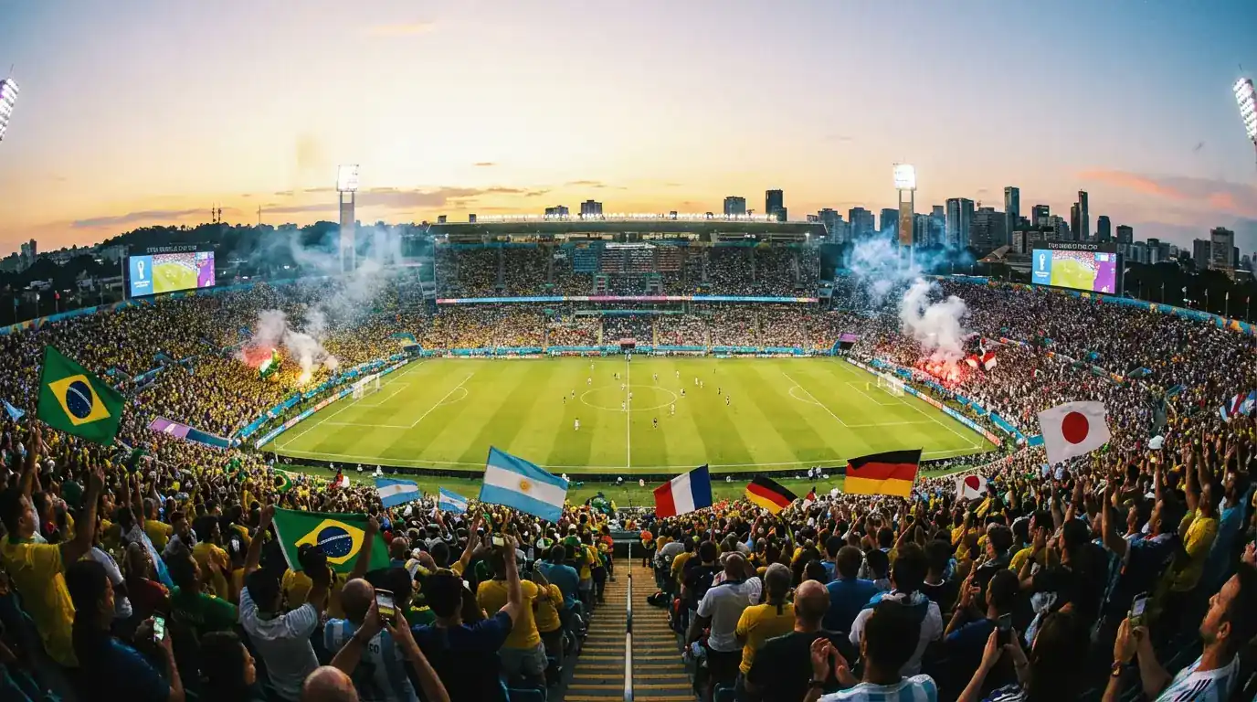 Översikt av odds på VM 2026-vinnaren med flaggor från favoritländerna
